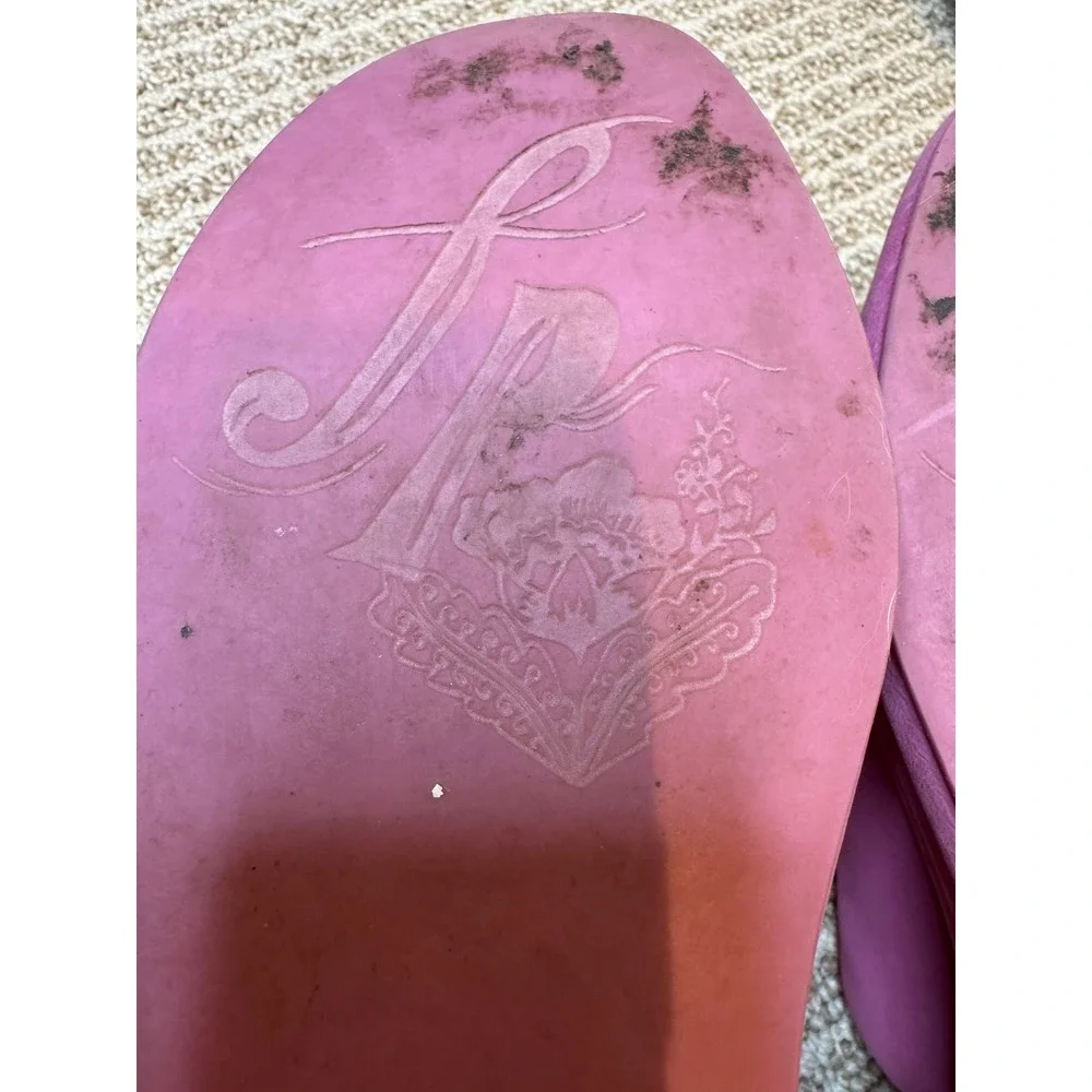Free‎ People Pink Leather Platform Slide Sandals Women's Size 39.5